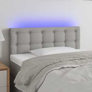 Čelo postele s LED světle šedé 80 x 5 x 78/88 cm textil - obrázek 1