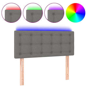 vidaXL LED-voodipeats, tumehall, 80x5x78/88 cm, kangas