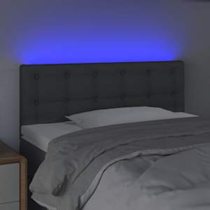 Čelo postele s LED tmavě šedé 80 x 5 x 78/88 cm textil - obrázek 3