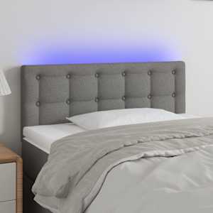 Čelo postele s LED tmavě šedé 80 x 5 x 78/88 cm textil - obrázek 1