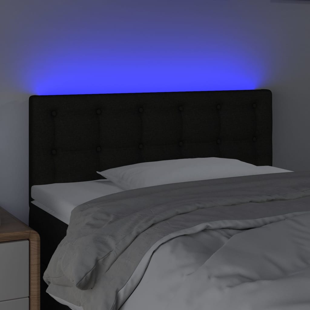 vidaXL Hoofdbord LED 80x5x78/88 cm stof zwart afbeelding