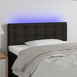 Čelo postele s LED černé 80 x 5 x 78/88 cm textil - obrázek 1