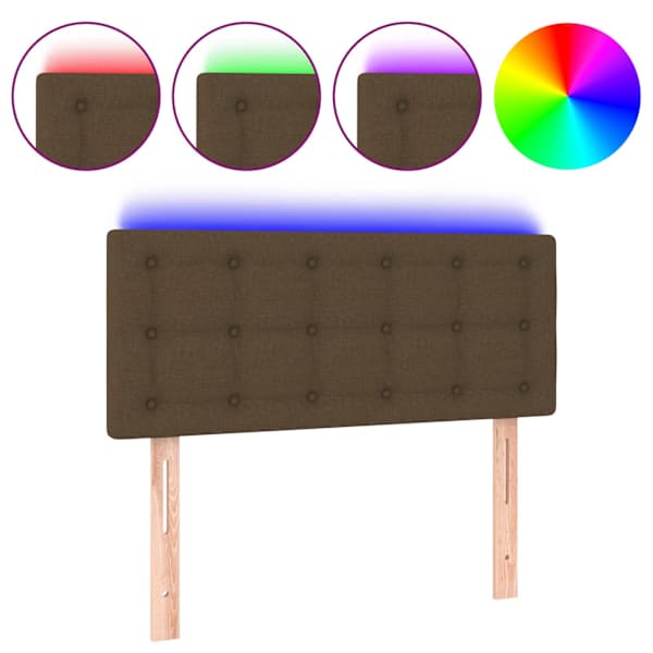 vidaXL LED-voodipeats, tumepruun, 80x5x78/88 cm, kangas
