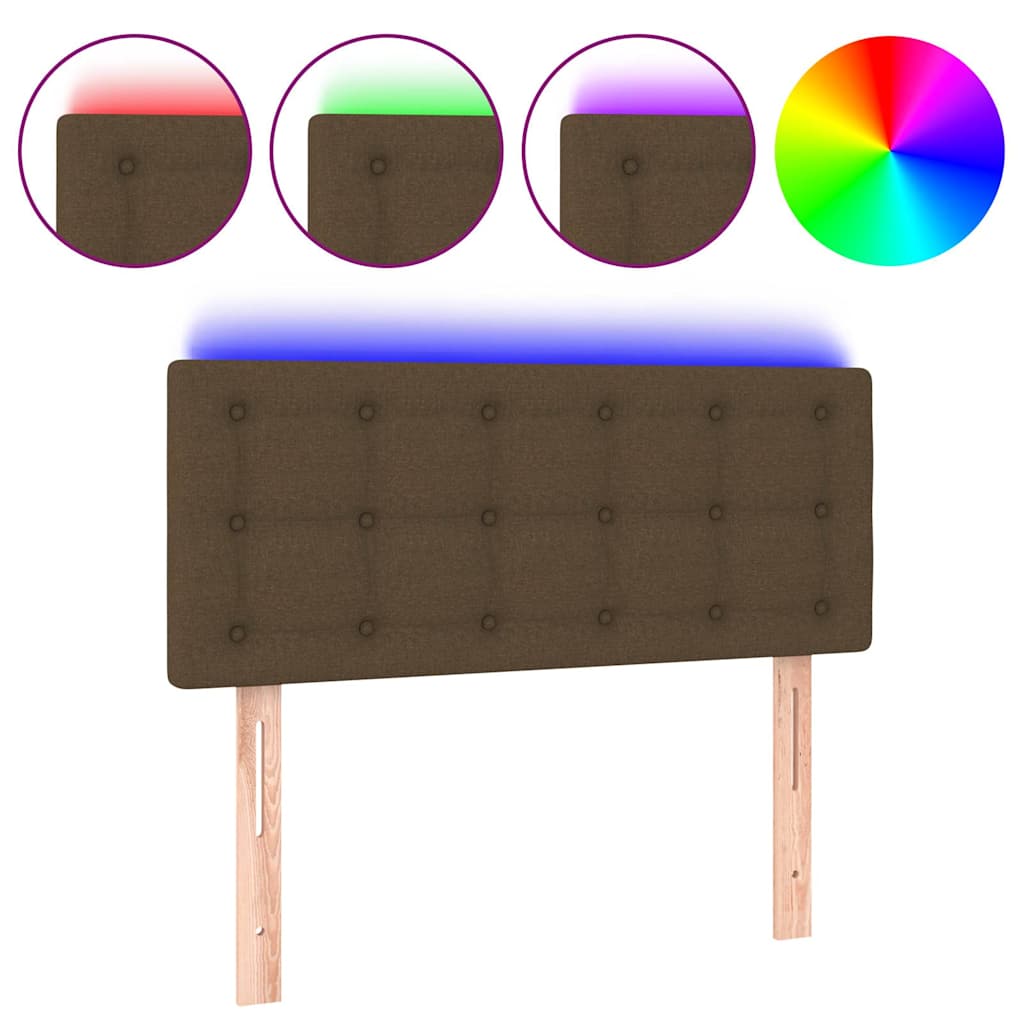 vidaXL Hoofdbord LED 80x5x78/88 cm stof donkerbruin bruin, foto 3