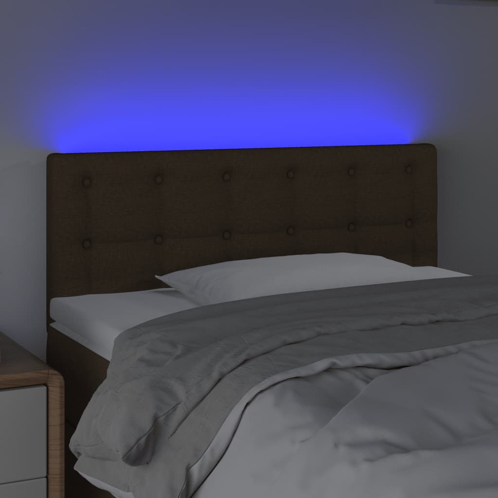 vidaXL Hoofdbord LED 80x5x78/88 cm stof donkerbruin afbeelding