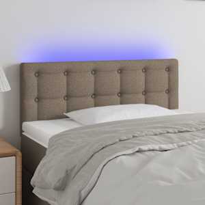 Čelo postele s LED taupe 80 x 5 x 78/88 cm textil - obrázek 1