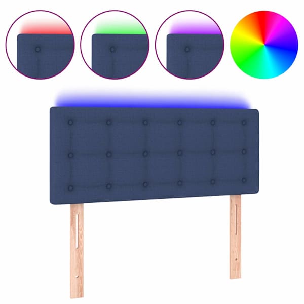 vidaXL LED-voodipeats, sinine, 80x5x78/88 cm, kangas