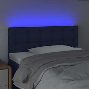 Čelo postele s LED modré 80 x 5 x 78/88 cm textil - obrázek 3