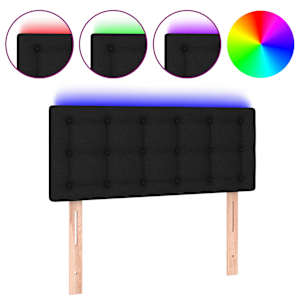 vidaXL LED-voodipeats, must, 90x5x78/88 cm, kangas