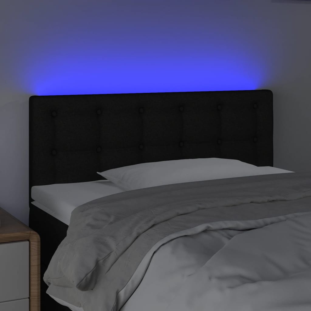 vidaXL Hoofdbord LED 90x5x78/88 cm stof zwart afbeelding