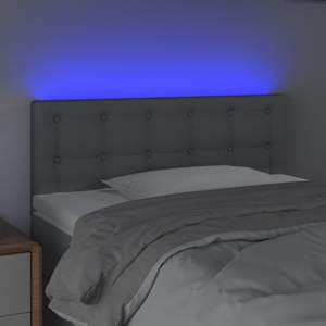Čelo postele s LED světle šedé 100 x 5 x 78/88 cm textil - obrázek 3