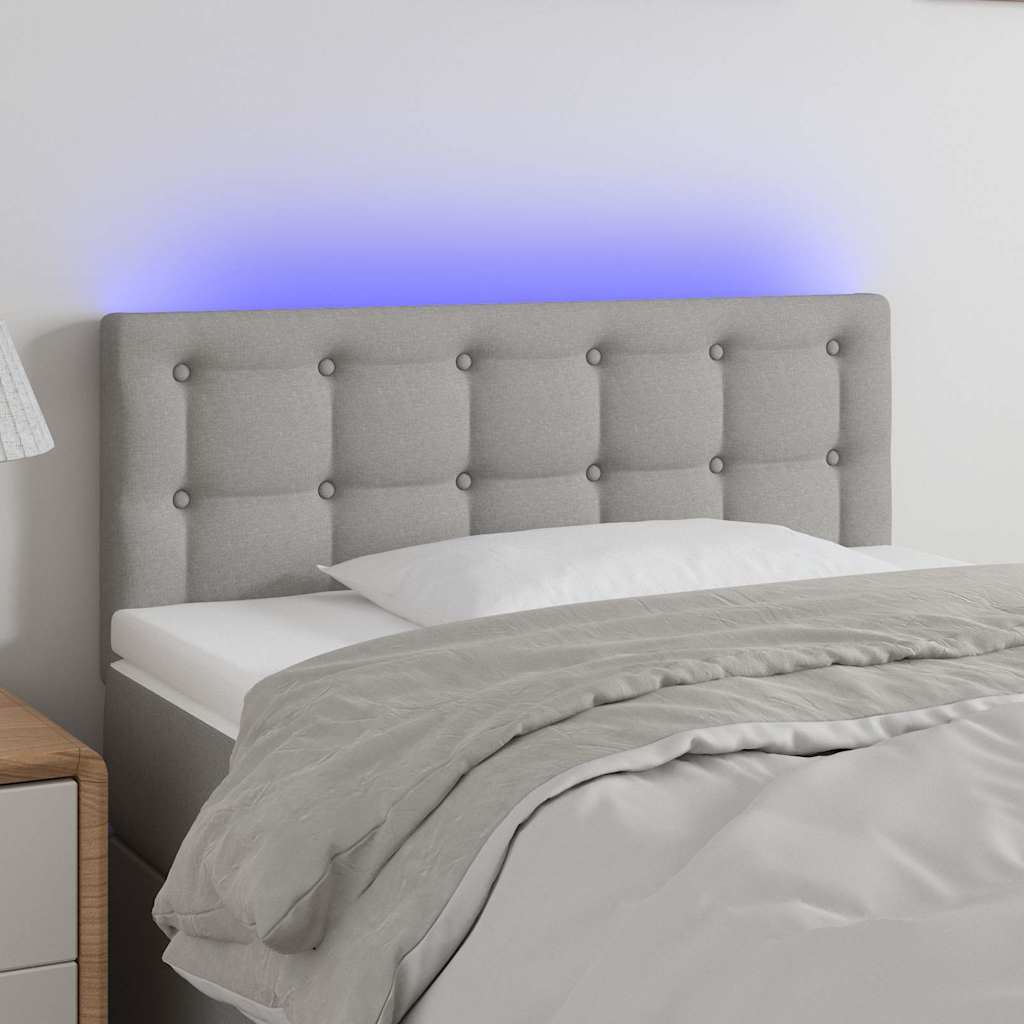 Testiera A Led Grigio Chiaro 100x5x78/88 Cm In Tessuto - Vidaxl