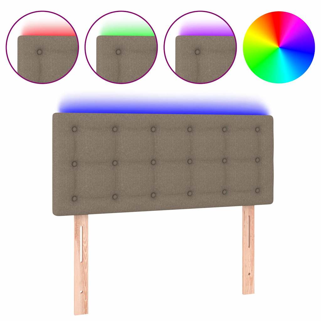 vidaXL Hoofdbord LED 100x5x78/88 cm stof taupe, foto 3