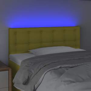 Čelo postele s LED zelené 100x5x78/88 cm textil - obrázek 3