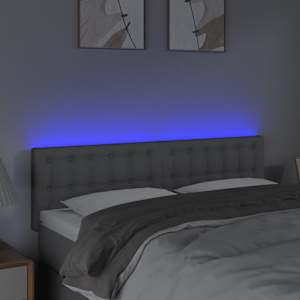 Čelo postele s LED světle šedé 144 x 5 x 78/88 cm textil - obrázek 3