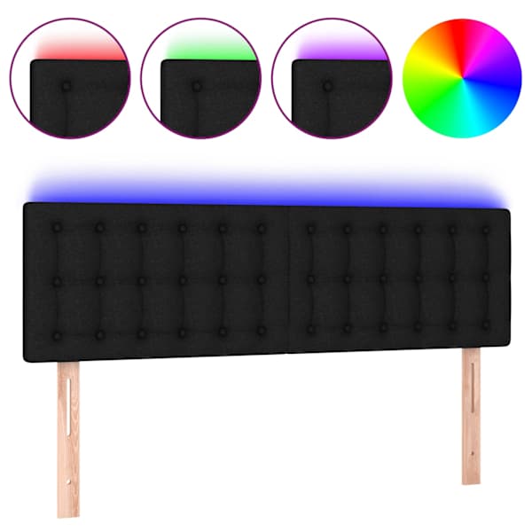 vidaXL LED-voodipeats, must, 144x5x78/88 cm, kangas