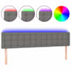 vidaXL LED-voodipeats, tumehall, 160x5x78/88 cm, kangas