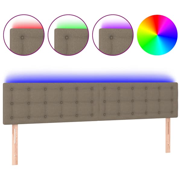 vidaXL LED-voodipeats, pruunikashall, 160x5x78/88 cm, kangas