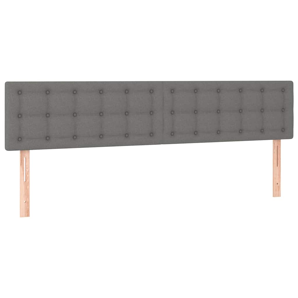 vidaXL Hoofdbord LED 200x5x78/88 cm stof donkergrijs grijs, foto 4