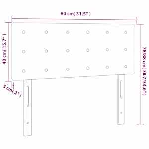 Čelo postele s LED světle šedé 80 x 5 x 78/88 cm samet - obrázek 6