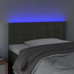 Čelo postele s LED tmavě šedé 80 x 5 x 78/88 cm samet - obrázek 3