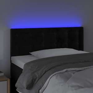 Čelo postele s LED černé 80 x 5 x 78/88 cm samet - obrázek 3