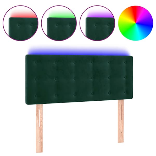 vidaXL LED-voodipeats, tumeroheline, 80x5x78/88 cm, samet