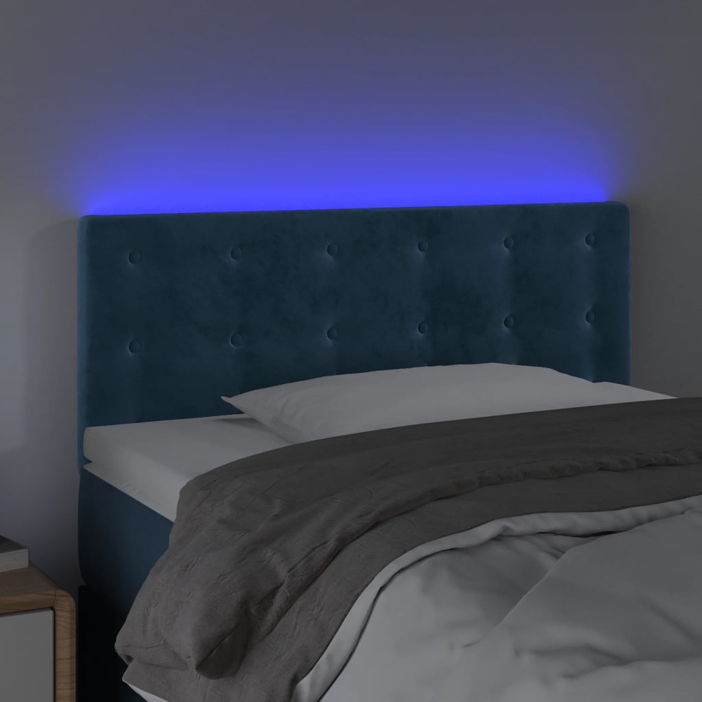 Thumbnail - vidaXL LED Kopfteil Dunkelblau 90x5x78/88 cm Samt