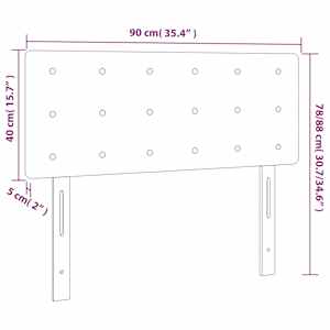 Čelo postele s LED růžové 90x5x78/88 cm samet - obrázek 6