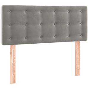Čelo postele s LED světle šedé 100 x 5 x 78/88 cm samet - obrázek 4
