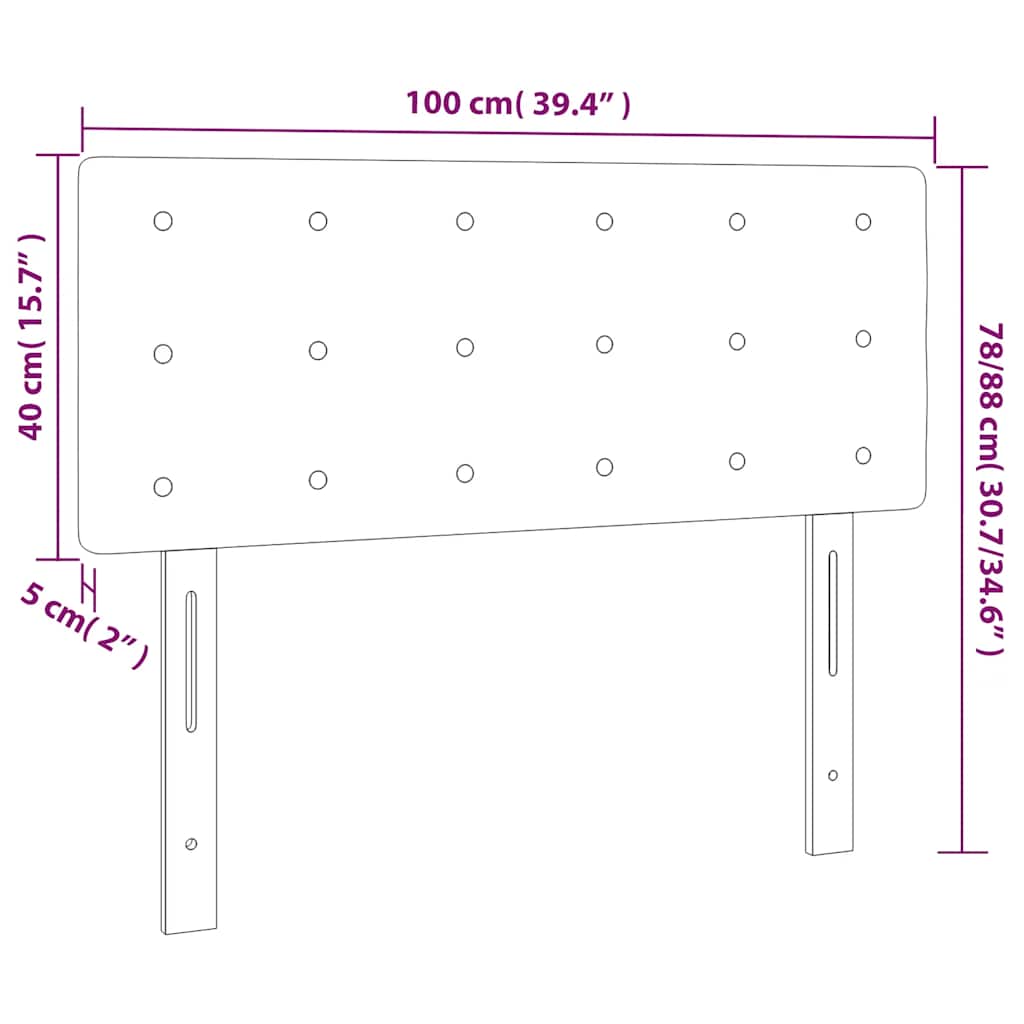 Čelo postele s LED tmavě zelené 100x5x78/88 cm samet - obrázek 7