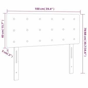 Čelo postele s LED tmavě modré 100x5x78/88 cm samet - obrázek 7