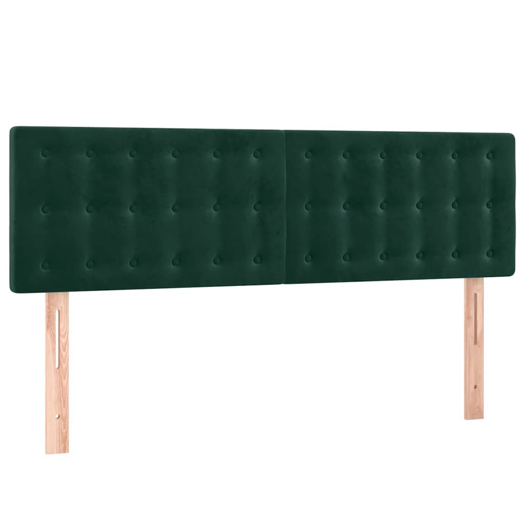 vidaXL Hoofdbord LED 144x5x78/88 cm fluweel donkergroen groen, foto 4