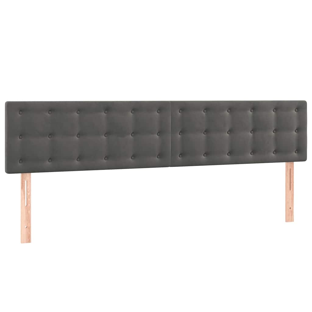 vidaXL Hoofdbord LED 180x5x78/88 cm fluweel donkergrijs grijs, foto 4