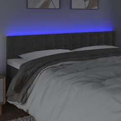 vidaXL S&auml;nggavel LED m&ouml;rkgr&aring; 180x5x78/88 cm sammet