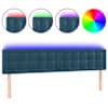vidaXL LED-voodipeats, tumesinine, 180x5x78/88 cm, samet