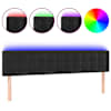 vidaXL LED-voodipeats, must, 200x5x78/88 cm, samet