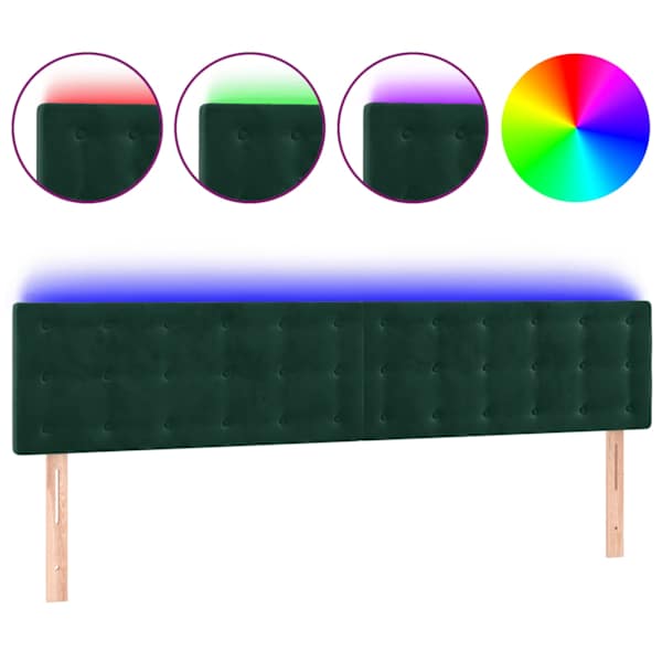 vidaXL LED-voodipeats, tumeroheline, 200x5x78/88 cm, samet
