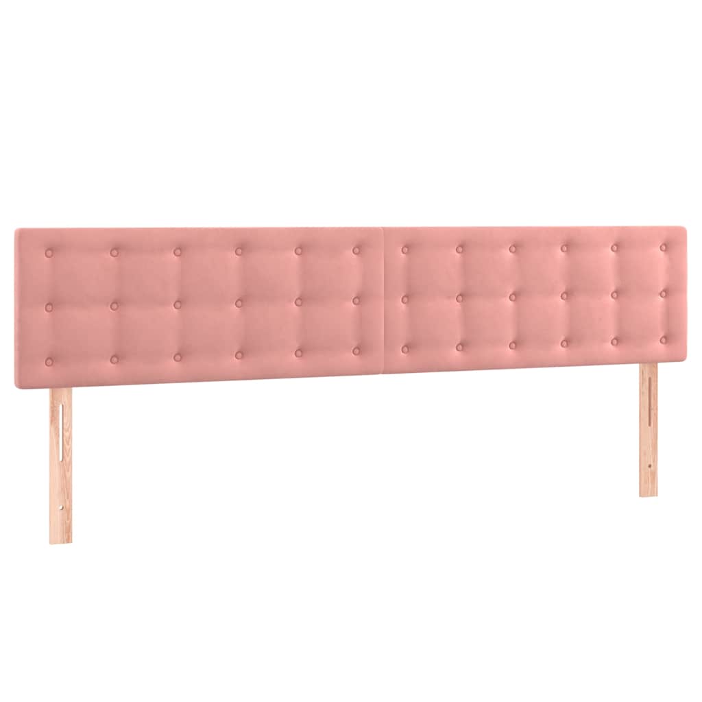 vidaXL Hoofdbord LED 200x5x78/88 cm fluweel roze, foto 4