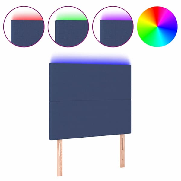 vidaXL LED-voodipeats, sinine, 80x5x118/128 cm, kangas