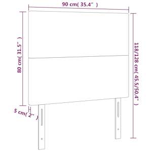 Čelo postele s LED tmavě šedé 90x5x118/128 cm textil - obrázek 6
