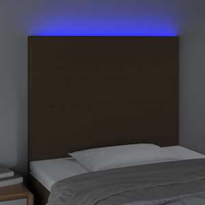 Čelo postele s LED tmavě hnědé 90x5x118/128 cm textil - obrázek 3