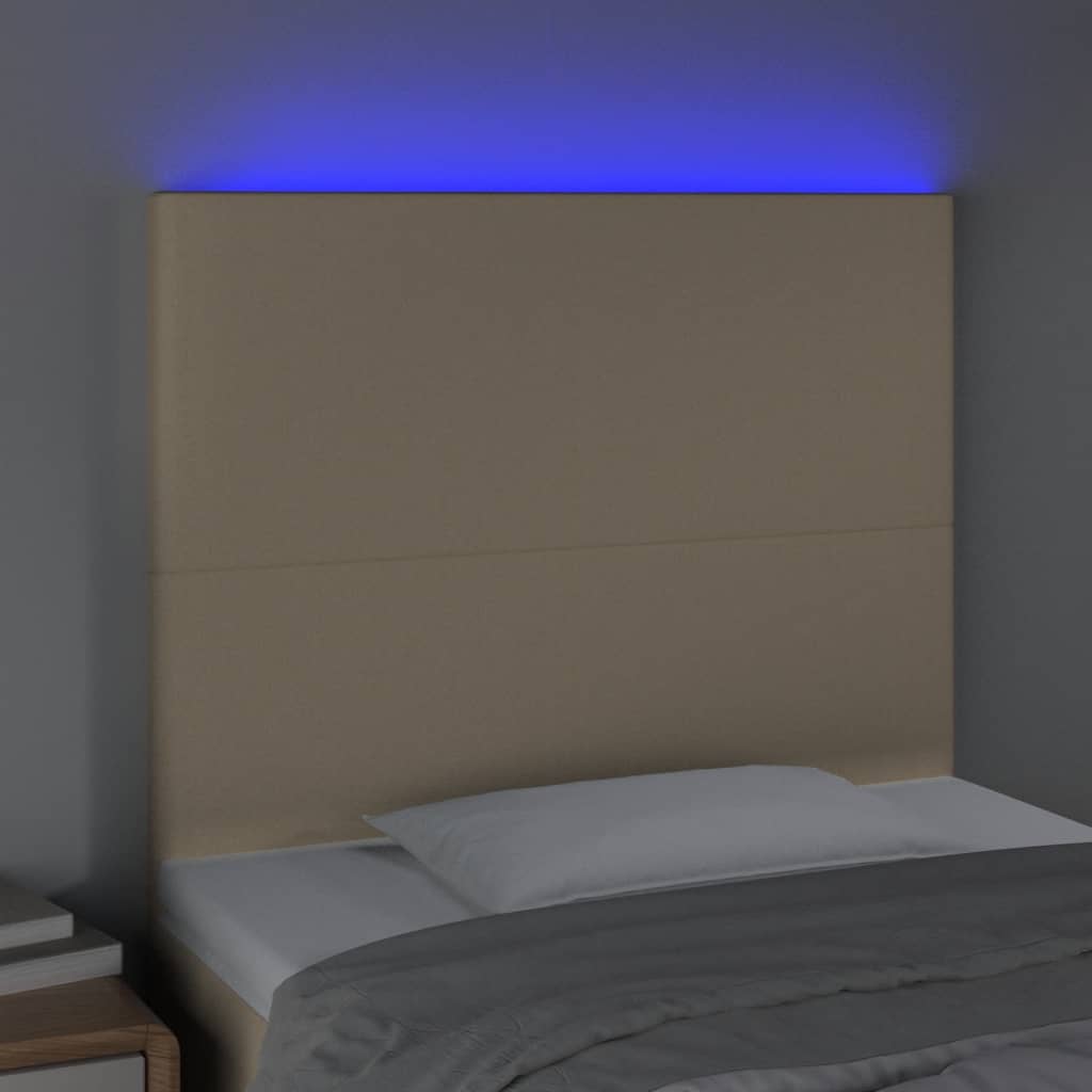 vidaXL Čelo postele krémové 90x5x118/128 cm látka