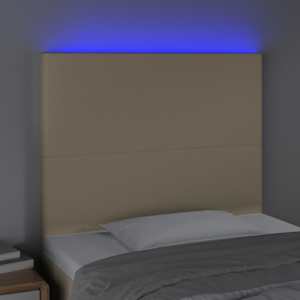 Čelo postele s LED krémové 100x5x118/128 cm textil - obrázek 3