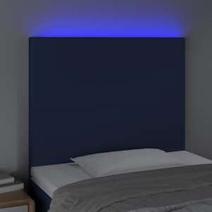 Čelo postele s LED modré 100x5x118/128 cm textil - obrázek 3