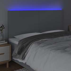 Čelo postele s LED světle šedé 160x5x118/128 cm textil - obrázek 3