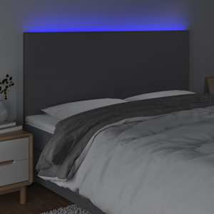 Čelo postele s LED tmavě šedé 160x5x118/128 cm textil - obrázek 3