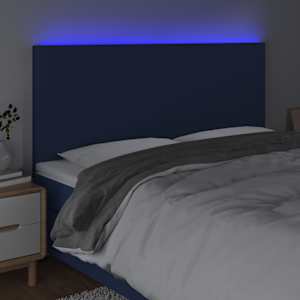 Čelo postele s LED modré 160x5x118/128 cm textil - obrázek 3