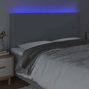 Čelo postele s LED světle šedé 180x5x118/128 cm textil - obrázek 3