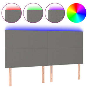 Čelo postele s LED tmavě šedé 180x5x118/128 cm textil - obrázek 2